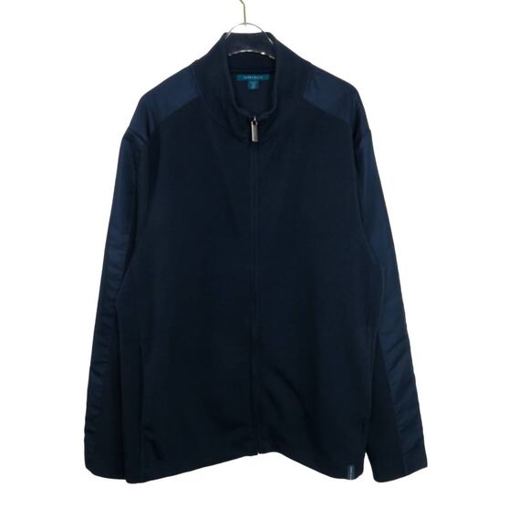 Perry Ellis Navy Blue Men's Zip Up Sweater Large - Picture 2 of 6